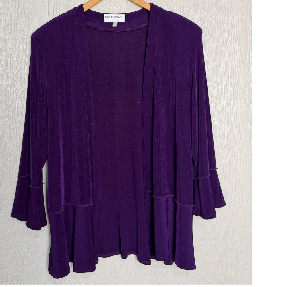 Drapers & Damons Petites Purple Ruffle Bell Sleeve Cardigan PS Stunning!